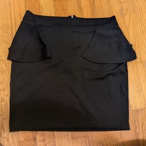 Twik peplum black mini skirt size large